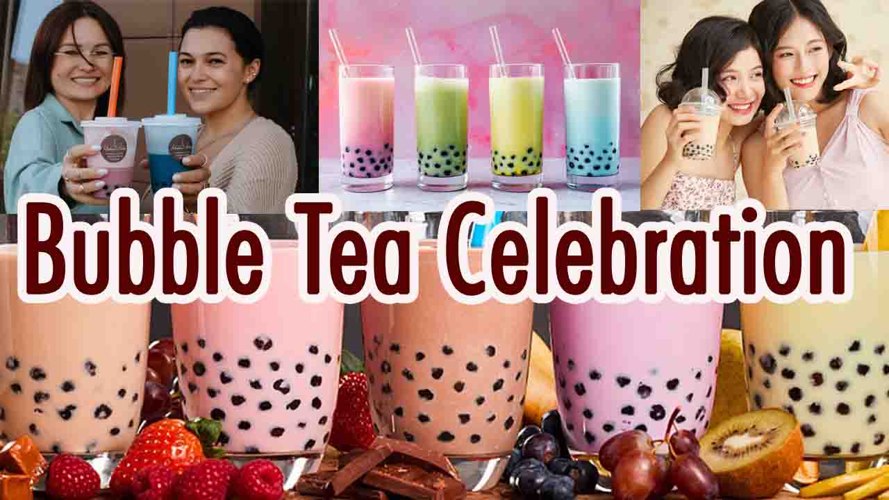 Celebration of bubble tea in hindi